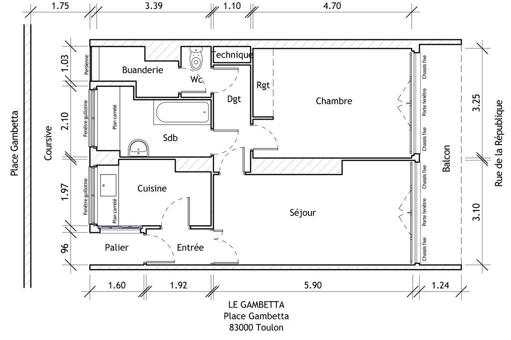 Le Gambetta Apartment ตูลง ภายนอก รูปภาพ
